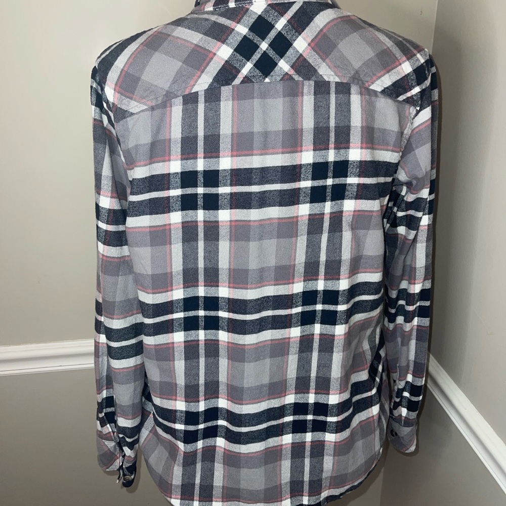 Natural Reflections Flannel Shirt Long Sleeve Button Front Women's‎ Medium Plaid - Picture 3 of 5
